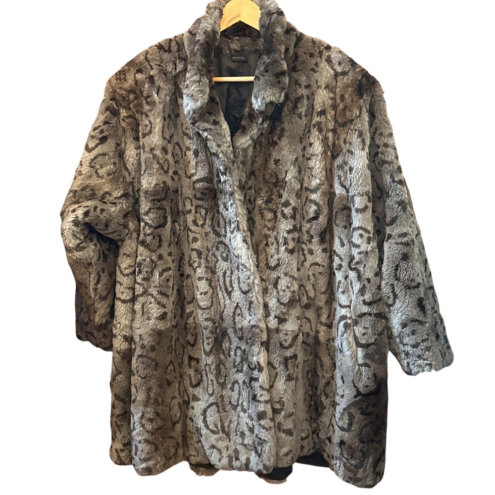 Vintage CL Leopard Pattern Fur Coat Old Hollywood Glam Retro Winter Lux